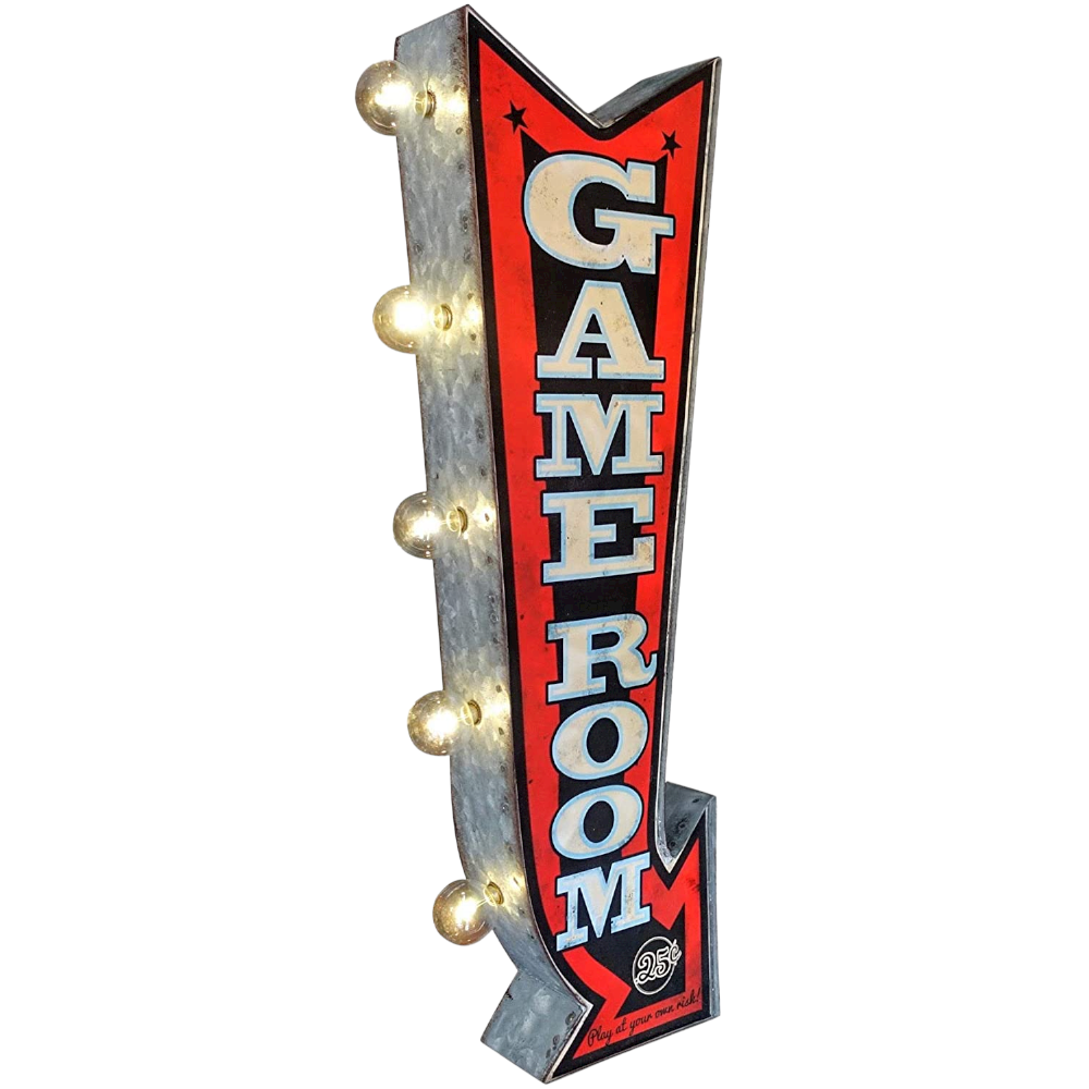Game Room LED Arrow Sign