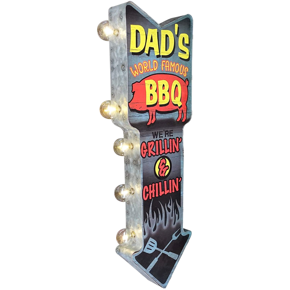 Dad's BBQ LED Arrow Sign