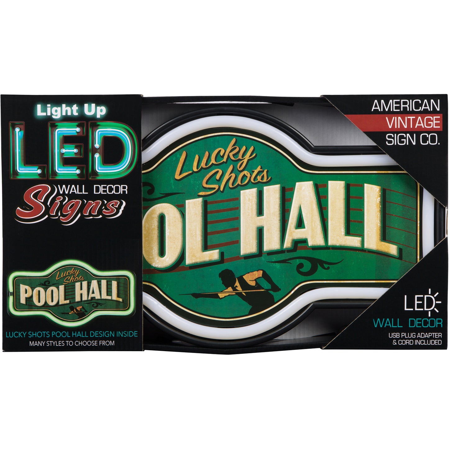 Lucky Shots Pool Hall LED Neon Sign