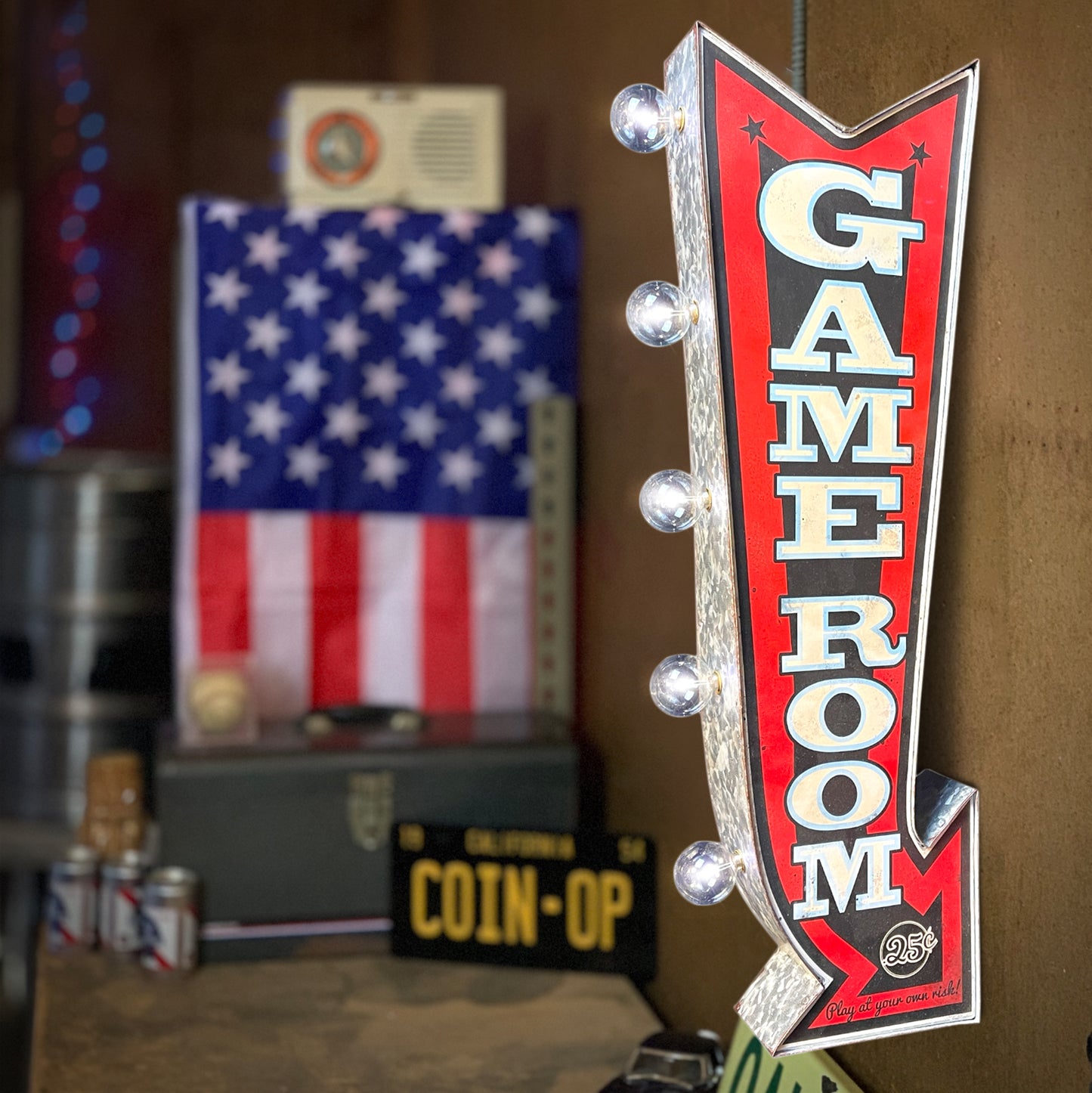 Game Room LED Arrow Sign