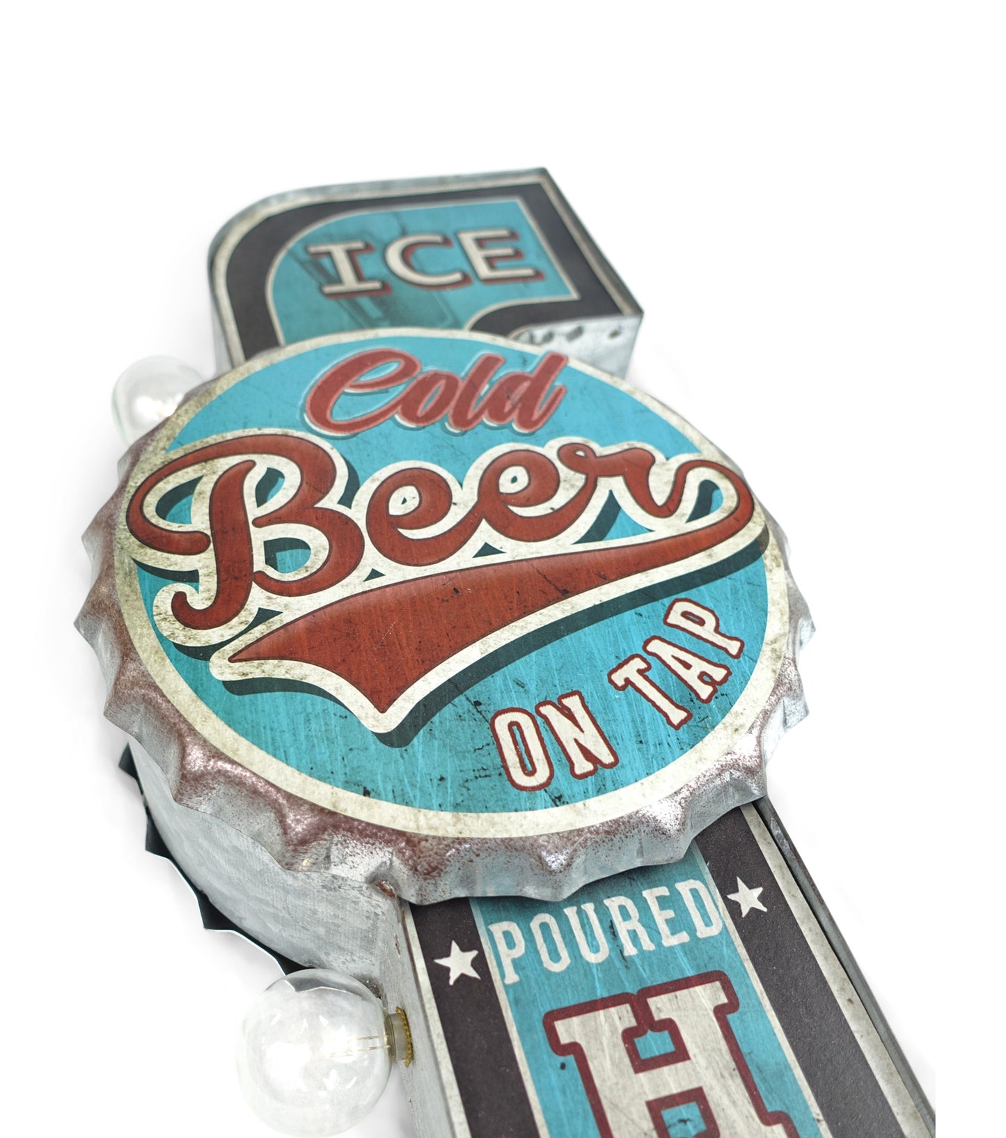 Ice Cold Beer LED Bottle Cap Sign