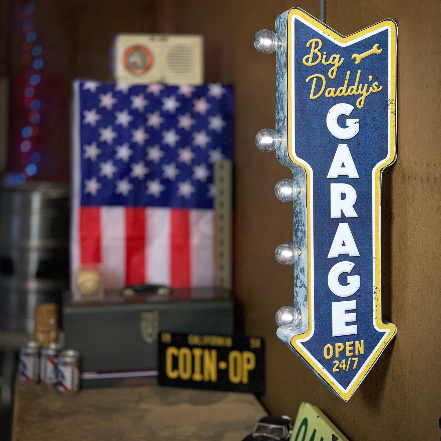 Big Daddy’s Garage LED Arrow Sign